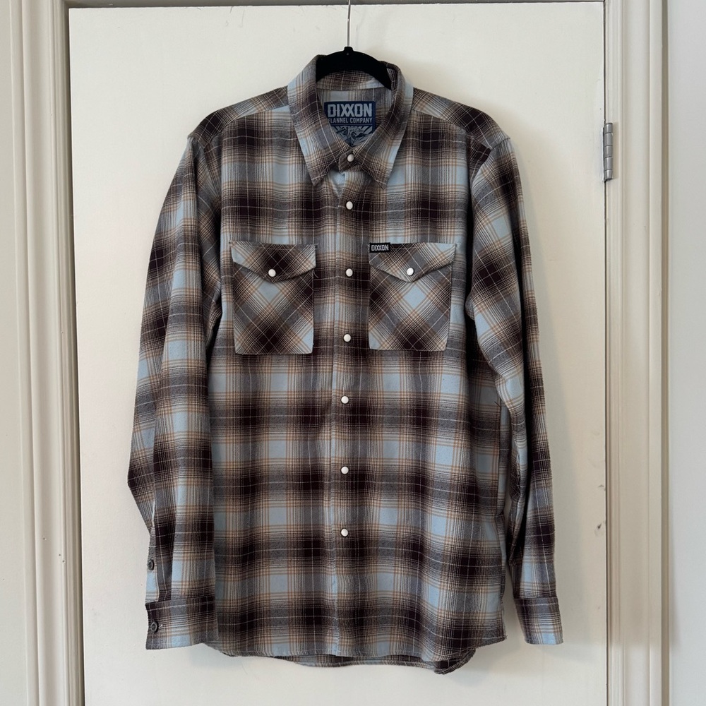 Blue and brown Dixxon button-down flannel